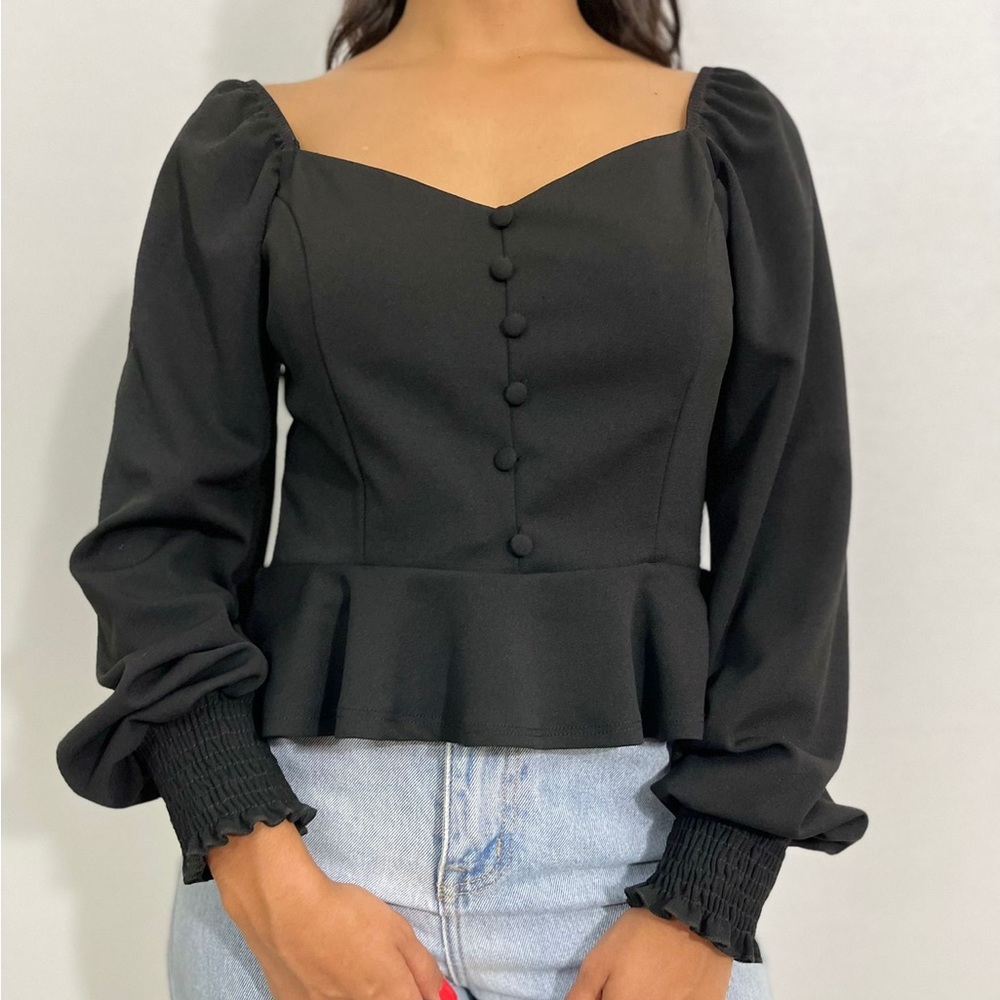 Black Peplum Top